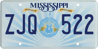 MS license plate ZJQ522