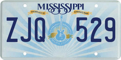 MS license plate ZJQ529