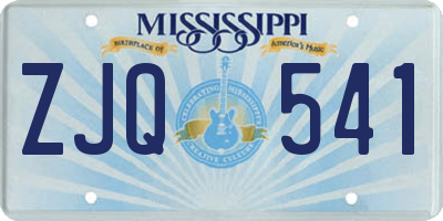 MS license plate ZJQ541