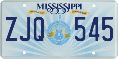 MS license plate ZJQ545