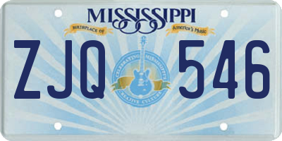 MS license plate ZJQ546
