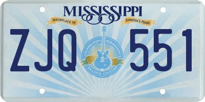 MS license plate ZJQ551
