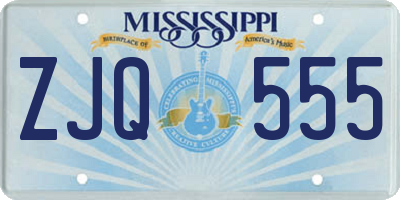 MS license plate ZJQ555