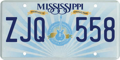 MS license plate ZJQ558