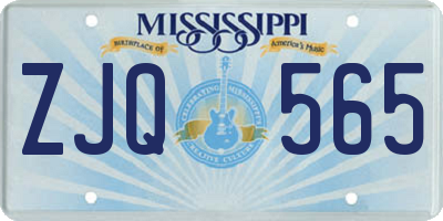 MS license plate ZJQ565