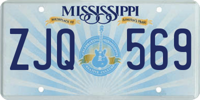 MS license plate ZJQ569