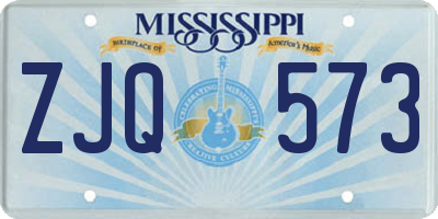 MS license plate ZJQ573