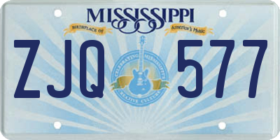 MS license plate ZJQ577