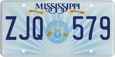 MS license plate ZJQ579