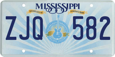 MS license plate ZJQ582