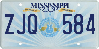 MS license plate ZJQ584