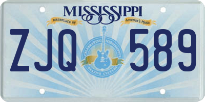 MS license plate ZJQ589