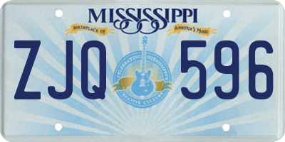 MS license plate ZJQ596