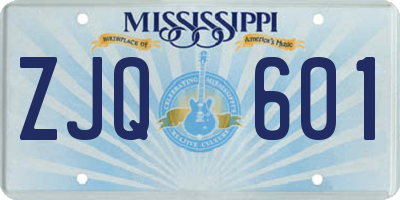 MS license plate ZJQ601