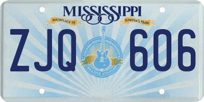 MS license plate ZJQ606