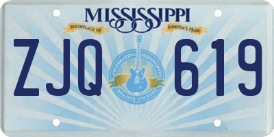 MS license plate ZJQ619