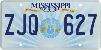 MS license plate ZJQ627