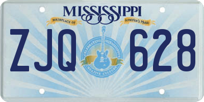 MS license plate ZJQ628