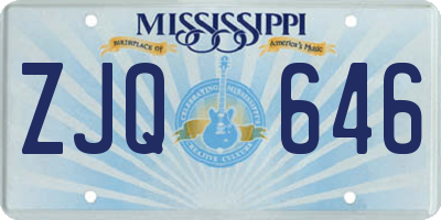 MS license plate ZJQ646