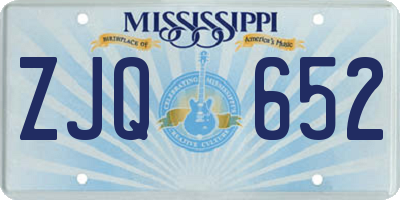 MS license plate ZJQ652