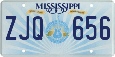 MS license plate ZJQ656