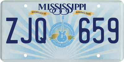 MS license plate ZJQ659