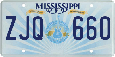 MS license plate ZJQ660