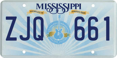 MS license plate ZJQ661
