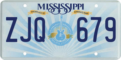 MS license plate ZJQ679
