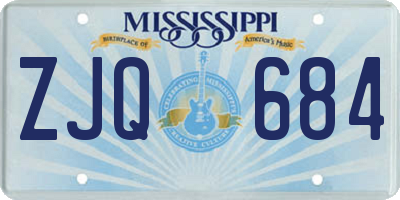 MS license plate ZJQ684
