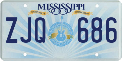 MS license plate ZJQ686