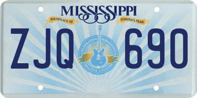 MS license plate ZJQ690