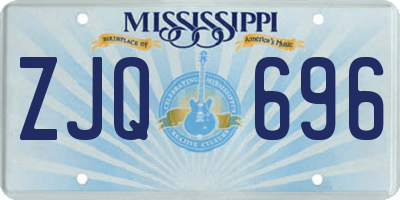 MS license plate ZJQ696