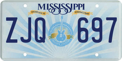 MS license plate ZJQ697