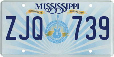 MS license plate ZJQ739