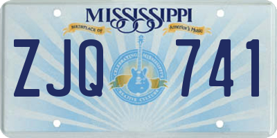 MS license plate ZJQ741