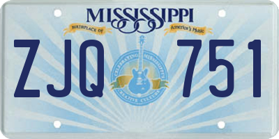 MS license plate ZJQ751