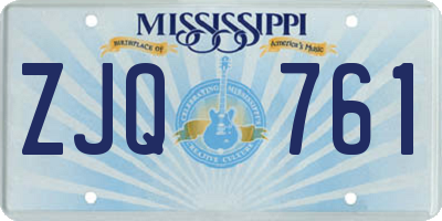 MS license plate ZJQ761
