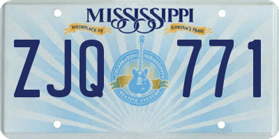 MS license plate ZJQ771