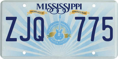 MS license plate ZJQ775