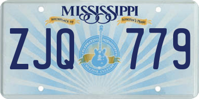 MS license plate ZJQ779