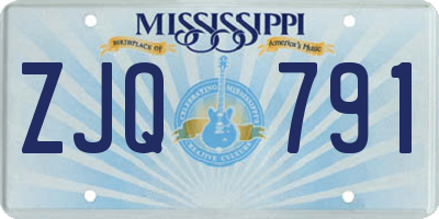 MS license plate ZJQ791