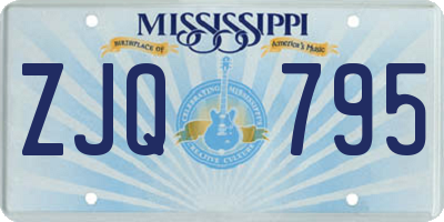 MS license plate ZJQ795