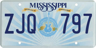 MS license plate ZJQ797