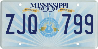 MS license plate ZJQ799