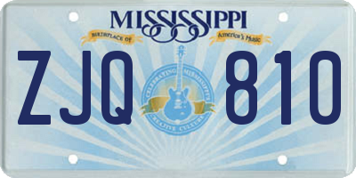 MS license plate ZJQ810