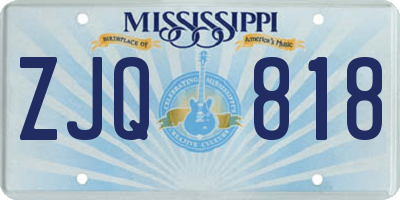 MS license plate ZJQ818
