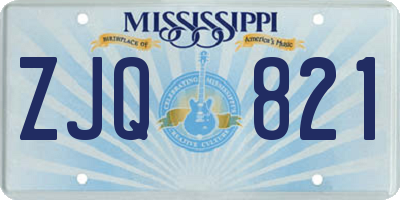 MS license plate ZJQ821