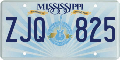 MS license plate ZJQ825