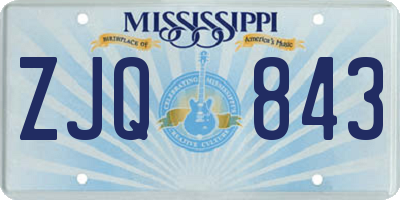 MS license plate ZJQ843